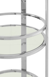 Orsina Silver Finish Cart For Bars,stainless Steel Drinks Trolley With Three Shelves,metal Trolley With Wheels - thumbnail 5
