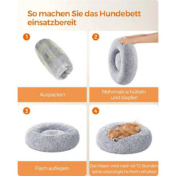 Donut Dog Bed Pet Bed Round Dog Bed Washable Soft Anti-Anxiety For Cats - thumbnail 3