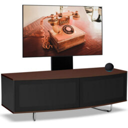 "Centurion Supports Caru Black Walnut Beam-Thru Remote Friendly D-Shape 32""-65"" Led/oled/lcd Tv Cabinet With Mounting Arm"