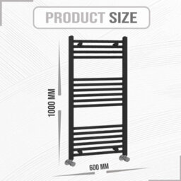 ARKO BATHROOM Arko Towel Radiator, Heated Towel Rails,wall Mounted Ladder Radiators 600X1000mm,  Black - thumbnail 5