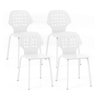 Set Of 4 Dining Chair Metal Kitchen Bar Chair Stool Armless Side Chair - image 1