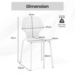 Set Of 4 Dining Chair Metal Kitchen Bar Chair Stool Armless Side Chair - thumbnail 2
