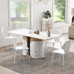Set Of 4 Dining Chair Metal Kitchen Bar Chair Stool Armless Side Chair - thumbnail 3