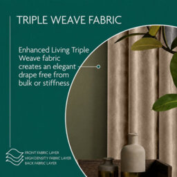 Aspire Homeware Beige Blackout Velvet Curtain Thermal Insulated Eyelet Window Curtain Pair (W)117Cm X (D)137 - thumbnail 5