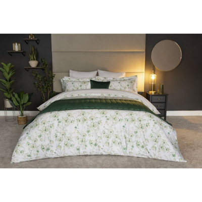 Belledorm Milena Floral Duvet Cover Set Green (Superking)
