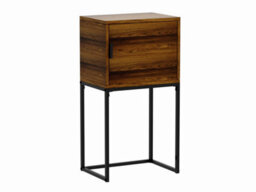 Spot On Dealz Bedside Tables Set Of 2 With Drawer Wooden Table Tall Cabinets Metal Frame Walnut Colour Bedroom Living Room - thumbnail 6