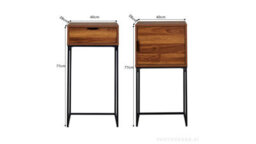 Spot On Dealz Bedside Tables Set Of 2 With Drawer Wooden Table Tall Cabinets Metal Frame Walnut Colour Bedroom Living Room - thumbnail 2