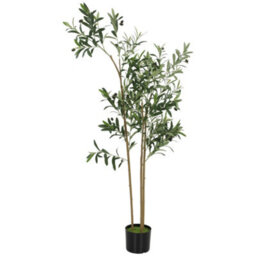 Homcom 148 Cm Decorative Artificial Plant, Silk Olive Tree With 553 Leaves - thumbnail 2