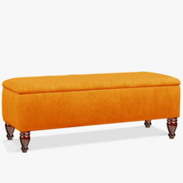 Lisbon Plain 120Cm Ottoman Storage Bench - Plush Velvet Shoe Bench - Burnt Orange Upholstery Footstool With Storage
