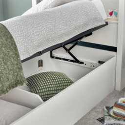 Save On Goods UK 3Ft Single White Wood Wooden Lift Up Ottoman Storage Bed Frame - thumbnail 3