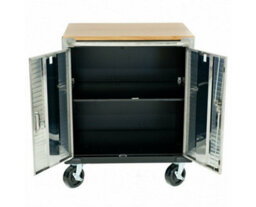 Seville Classics Ultra Hd 2 Door Timber Top Mobile Roll Cabinet Uhd20202E - thumbnail 2