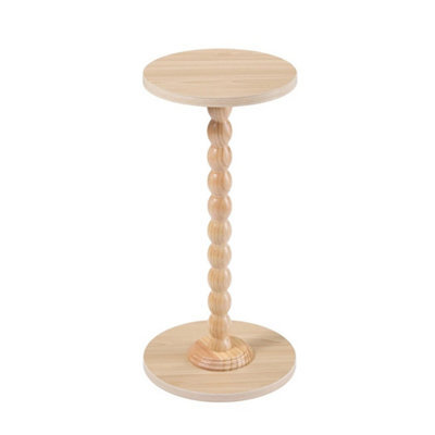 Natural Sofa Side Table Small Round Pedestal Table Wood End Table Nightstand Plant Stand - image 1