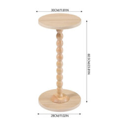 Natural Sofa Side Table Small Round Pedestal Table Wood End Table Nightstand Plant Stand - thumbnail 2