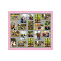AK Frames 80X70Cm Pastel Pink Classic Multi Photo Frame With Silver Mount - Holds 20 Apertures (18X) 6X4, (2X) 4X4 Photos - thumbnail 1