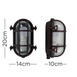 Valuelights Bow Rust Nautical Oval Bulkhead Ip64 Cool Led Outdoor Wall Light - thumbnail 4