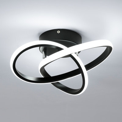 Pheashine Modern Slim Clover Led Ceiling Light 24W 30X10Cm 6500K Daylight Black - image 1