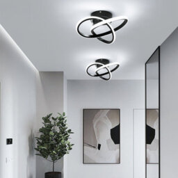 Pheashine Modern Slim Clover Led Ceiling Light 24W 30X10Cm 6500K Daylight Black - thumbnail 5