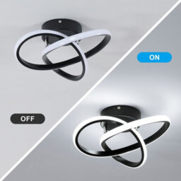 Pheashine Modern Slim Clover Led Ceiling Light 24W 30X10Cm 6500K Daylight Black - thumbnail 4