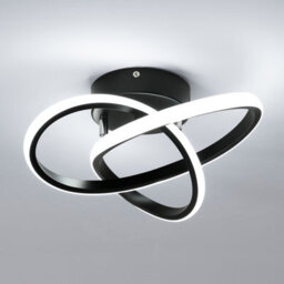 Pheashine Modern Slim Clover Led Ceiling Light 24W 30X10Cm 6500K Daylight Black - thumbnail 1