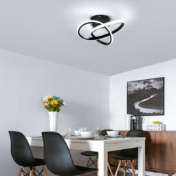 Pheashine Modern Slim Clover Led Ceiling Light 24W 30X10Cm 6500K Daylight Black - thumbnail 6