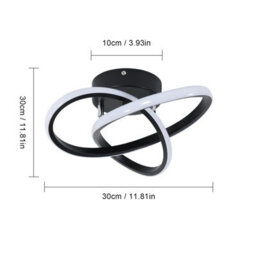 Pheashine Modern Slim Clover Led Ceiling Light 24W 30X10Cm 6500K Daylight Black - thumbnail 2