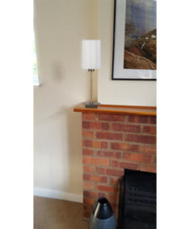 Lighting Supermarket Darwen Square Stick Antique Brass Table Lamp With Large Ivory Shade - thumbnail 5