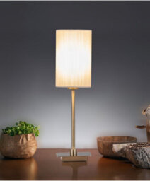 Lighting Supermarket Darwen Square Stick Antique Brass Table Lamp With Large Ivory Shade - thumbnail 6
