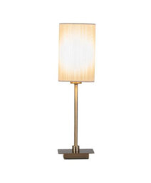 Lighting Supermarket Darwen Square Stick Antique Brass Table Lamp With Large Ivory Shade - thumbnail 2