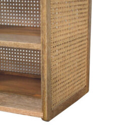 Wyld Haus Orta Mango Wood T-Bar Bedside Table With Drawer, Natural Oak Finish, D35Cm X H58Cm X W45Cm - thumbnail 8