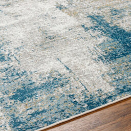 Livabliss San Francisco-Abstract Blue Grey Yellow Modern Marble Living Dining Bedroom Rug 200 X 275 Cm Easy Care, Non Shedding - thumbnail 3