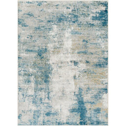 Livabliss San Francisco-Abstract Blue Grey Yellow Modern Marble Living Dining Bedroom Rug 200 X 275 Cm Easy Care, Non Shedding - thumbnail 1