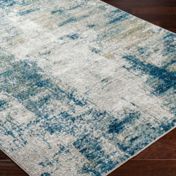 Livabliss San Francisco-Abstract Blue Grey Yellow Modern Marble Living Dining Bedroom Rug 200 X 275 Cm Easy Care, Non Shedding - thumbnail 6