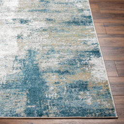Livabliss San Francisco-Abstract Blue Grey Yellow Modern Marble Living Dining Bedroom Rug 200 X 275 Cm Easy Care, Non Shedding - thumbnail 5