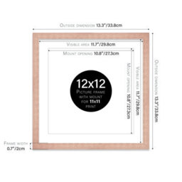 "12X12"" Bronze Picture Frame - 12X12"" Square Frame With 11X11"" Mount For 12X12""/11X11"" Pictures Art Deco Style Room Decor, 1 Pack" - thumbnail 2