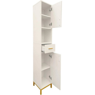 Tall Freestanding Bathroom Storage Unit, Narrow Cabinet With Drawer - image 1