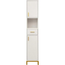Tall Freestanding Bathroom Storage Unit, Narrow Cabinet With Drawer - thumbnail 4