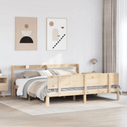 Berkfield Bed Frame With Headboard Without Mattress 180X200 Cm Super King - thumbnail 1