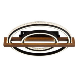 Luminosa Lighting Luminosa Deloris Round Semi Flush Ceiling Light Matt Black Led 2700/6500K - thumbnail 4