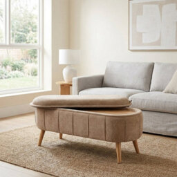 Garden Greatness Chenille Bench Storage Ottoman With Tray Top - thumbnail 2