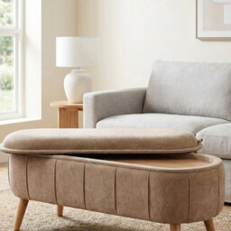 Garden Greatness Chenille Bench Storage Ottoman With Tray Top - thumbnail 3
