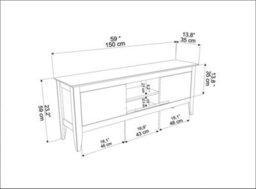 Decorotika Verde Tv Stand Tv Unit For Tvs Up To 59Inch Cotton Beige - thumbnail 8