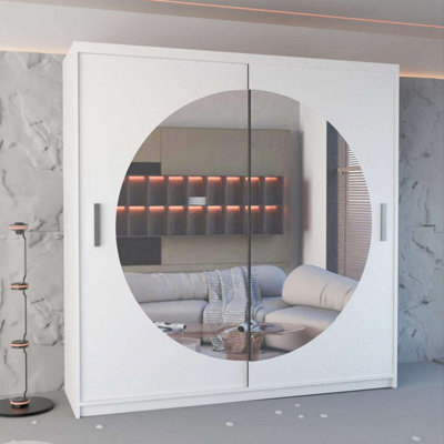 Sliding Wardrobes 4 u LTD Sliding Wardrobes 4U Venus Sliding Mirrored Wardrobe In 3 Colors And 2 Sizes (White - W1500mm, H2170mm) - image 1