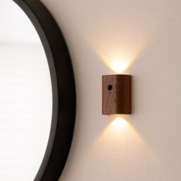 Auraglow Wooden Rechargeable Motion Sensor Wall Light - Sapele - thumbnail 3