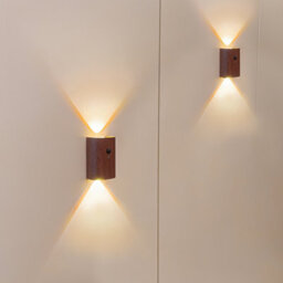 Auraglow Wooden Rechargeable Motion Sensor Wall Light - Sapele - thumbnail 9