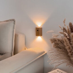 Auraglow Wooden Rechargeable Motion Sensor Wall Light - Sapele - thumbnail 8