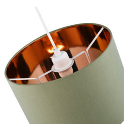 Happy Homewares Contemporary Olive Cotton 12 Table/pendant Lamp Shade With Shiny Copper Inner - thumbnail 3