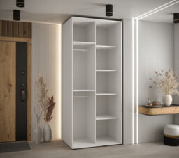 Arte Sapporo Sliding Door Wardrobe - Stylish And Compact - White Matt (H)2050mm (W)1100mm (D)600mm - thumbnail 4