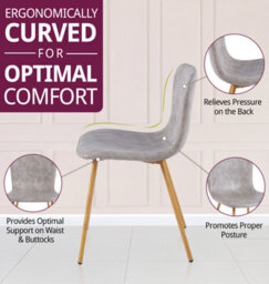 Hallowood Furniture Cullompton Taupe Faux Leather Dining Chair With Oak Effect Legs X4 - thumbnail 4