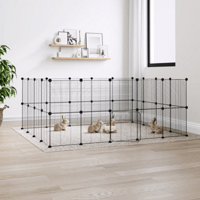 Walplus 36-Panel Pet Cage With Door Black 35X35 Cm Steel - image 1