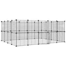 Walplus 36-Panel Pet Cage With Door Black 35X35 Cm Steel - thumbnail 2